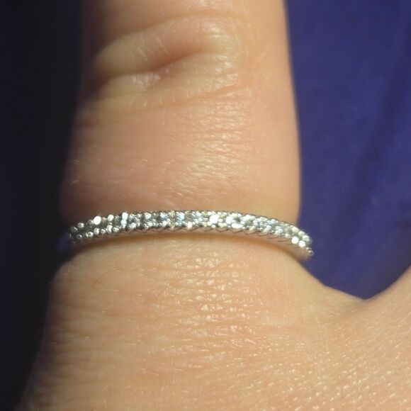 Romance Stacker Sterling Silver Ring Sz 6 - Picture 6 of 7